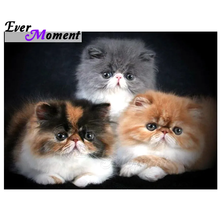 

Ever Moment Diamond Painting Cross Stitch 5D DIY Picture Of Rhinestone Full Square Drill Diamond Embroidery Cats Mosaic S2F1782