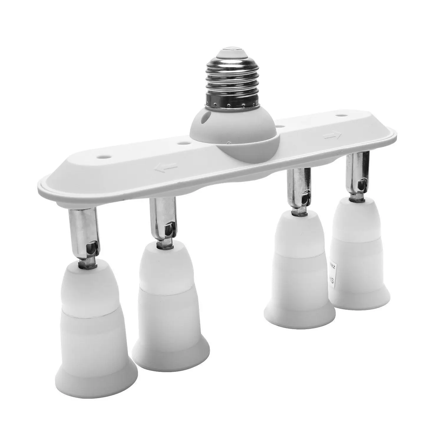 

Light Socket Splitter 4 in 1E27 Adapter Converter Horizontal Designed 360 Degrees Adjustable 180 Degree Bendable