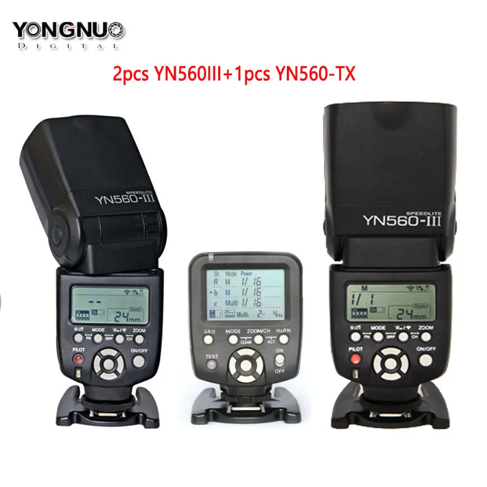 Yongnuo 2pcs YN 560III YN560 III Manual Radio Flash Speedlite YN560 TX N Wireless Controller For