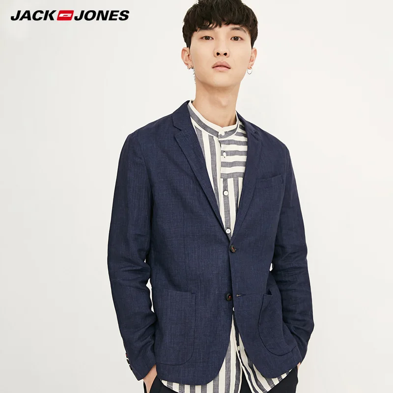 JackJones весна лето мужской облегающий льняной Блейзер E | 218108522