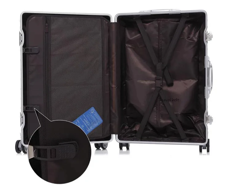 Путешествия пояса 100% Алюминий рамы прокатки Чемодан Spinner бренд Для мужчин сумки для деловых поездок Для женщин каюта чемодан колеса