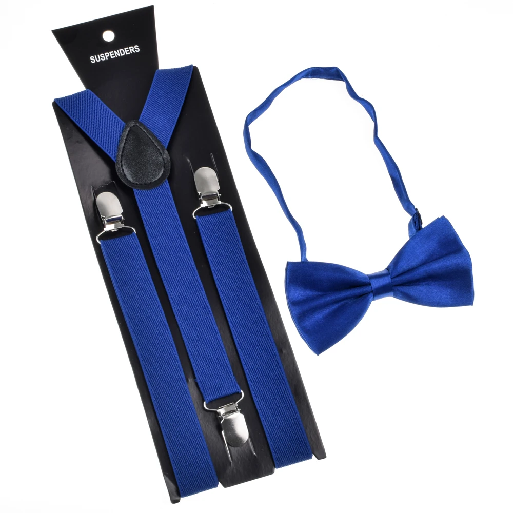 Men's Elastic Bow Tie and Suspender Set