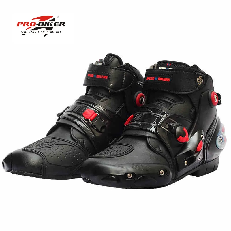 Мотоциклетные ботинки Pro biker bota кожаные для мотокросса черные мотокросса|motorcycle