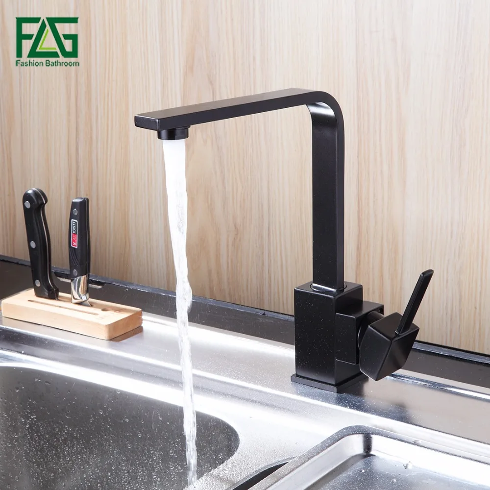 FLG Multiple Choices Kitchen Faucet Single Handle Cold Hot 360 Degree Rotating Deck Mounted Kitchen Mixer