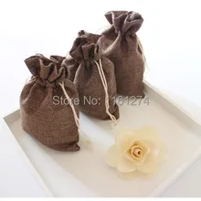 Коричневый 9x12 см/3X" джутовая упаковка мешковины Свадебная вечеринка рождественские подарочные сумки джутовые мешочки