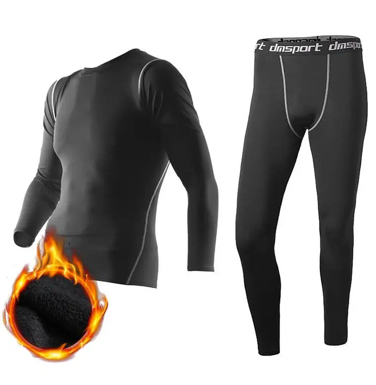 AZ-S005 Fleece set 1 Aismz, термобелье для мужчин, мужская термо одежда, кальсоны, наборы, Термо Колготки, зимнее длинное компрессионное нижнее белье, быстросохнущее - Цвет: AZ-S005 Fleece set 1