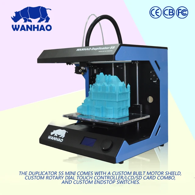Special Price Wanhao D5S mini High Precision Large Build volume Rapid Prototyping single nozzle 3d printer, mental frame