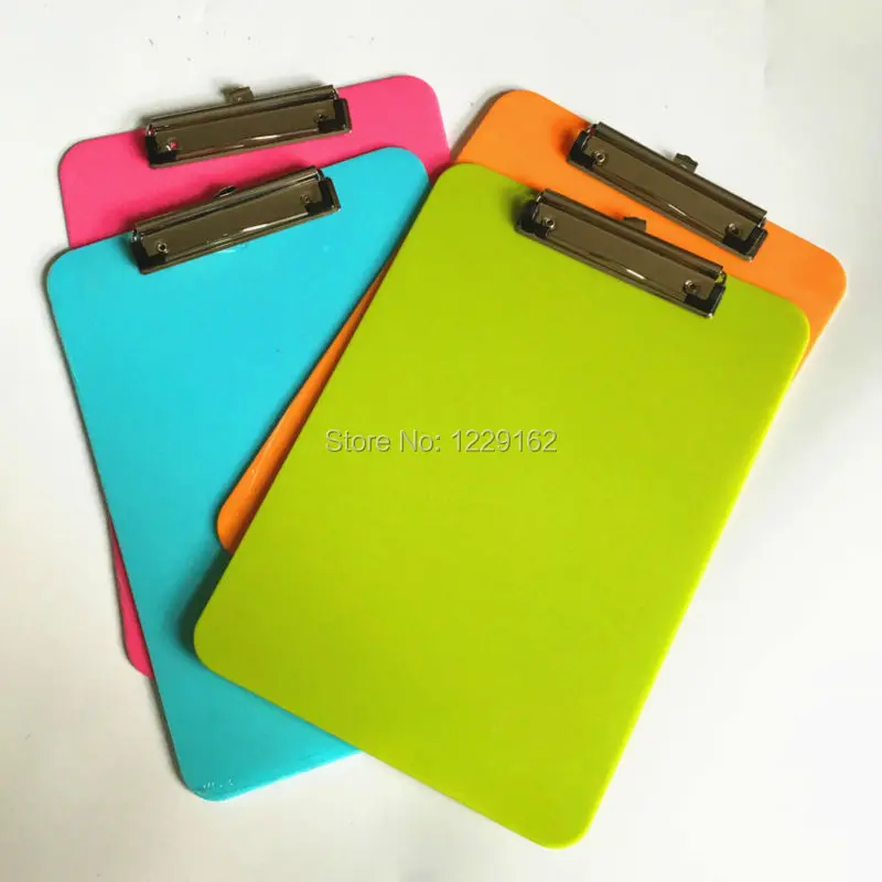 2pcs/lot Multicolor A4 plastic clip board portable file clipboard with