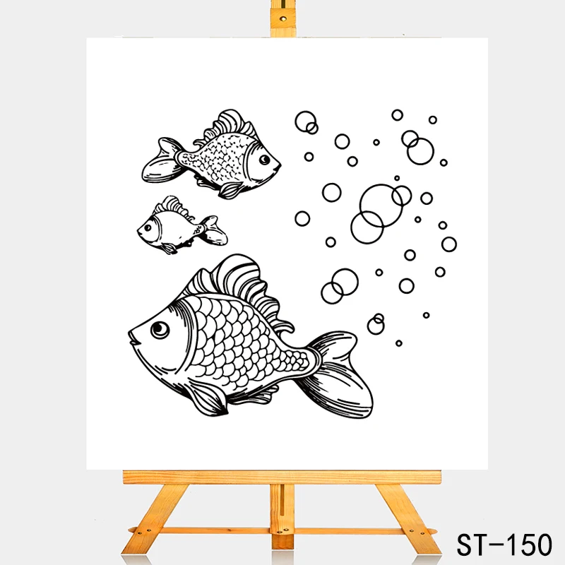 

ZhuoAng Bubble fish Transparent Clear Stamps / Silicone Seals for DIY scrapbooking photo album/Card Making