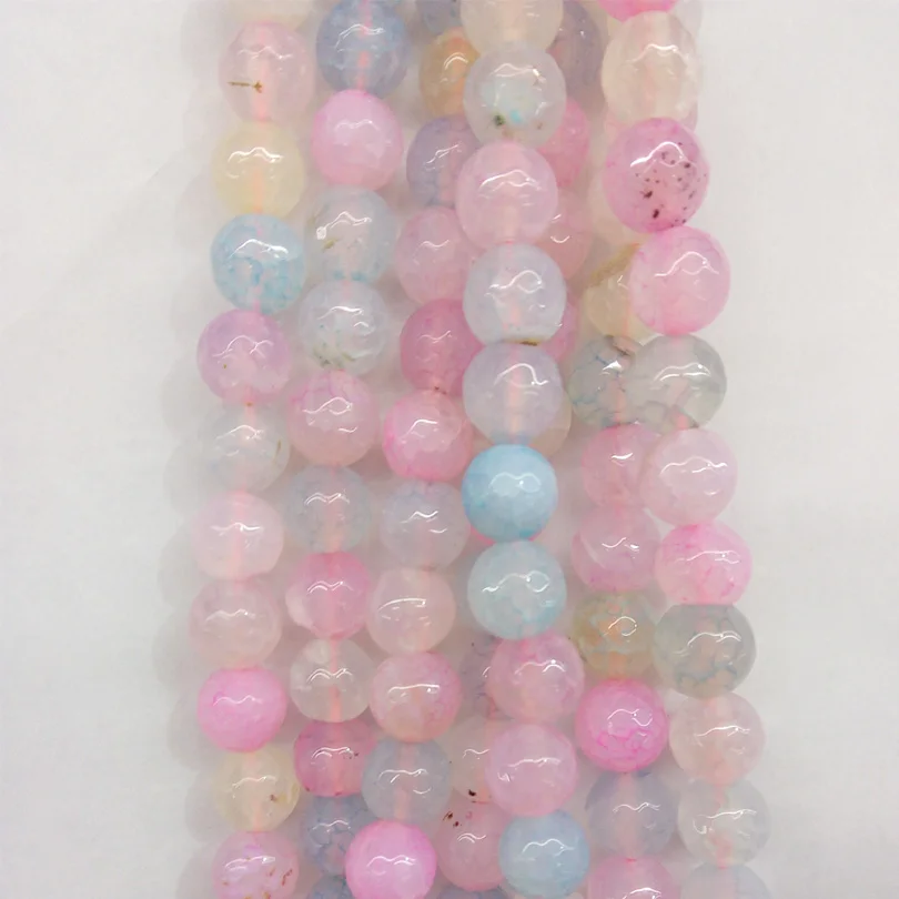 

Candy Color Blue Pink Agates Colorful Carnelian Natural Stone Beads DIY Jewelry making DIY Woman Bracelet Semi Faceted Gem Stone