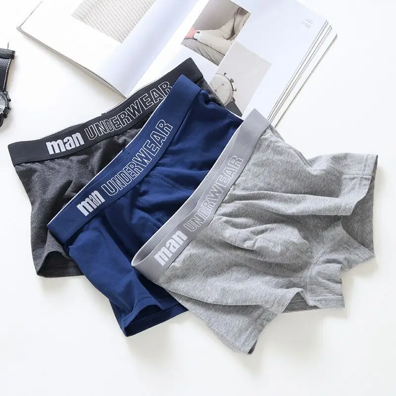 

Luxury Male Panties Wide Waistband Boxer Nature Cotton Men Underwear Plus Size Cueca Boxer Shorts Homme 3pcs/lot