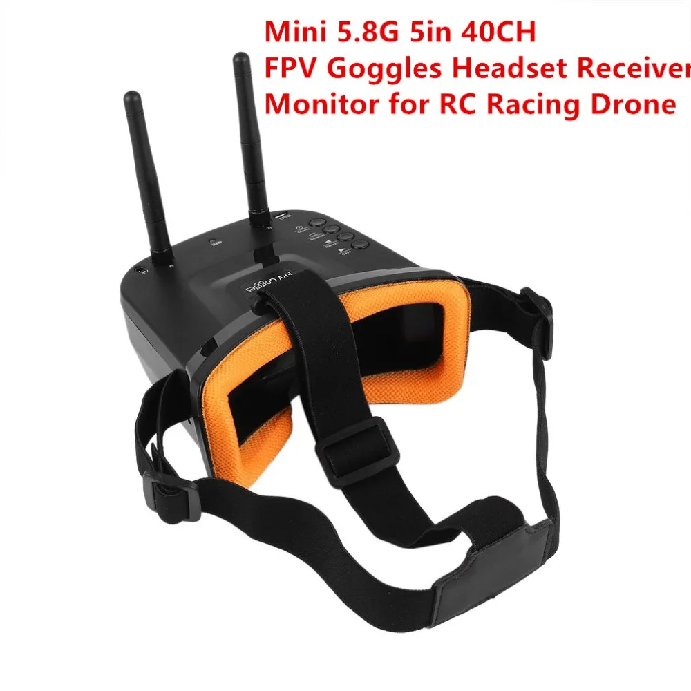 

Mini 5.8G 5in 40CH FPV Auto-searching Goggles Headset Receiver Monitor with Dual Antenna for RC Racing Drone Aircraft UAV fz