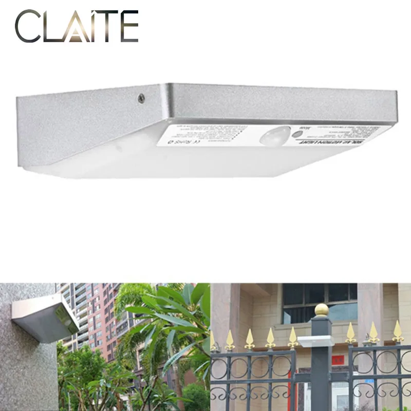 

CLAITE 6W 48 LED Motion Sensor Wall Light Waterproof Outdoor Wireless Aluminum Alloy Security Street Light for Garden Yard