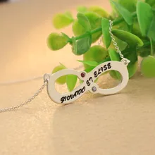 Customized Family Name Engraved Solid Silver Choker Necklace Personalized Couple Names Stamped Fashion Infinity Jewelry