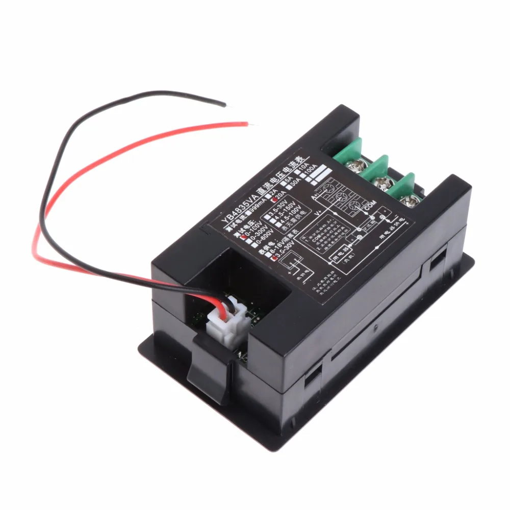 Digital Voltmeter DC 100V 20A Dual Ammeter Volt Amp Gauge Meter Red+Green LED Tester Tools 2 Color Digital Voltmeter DC 100V 20A Dual Ammeter Volt Amp Gauge Meter Red+Green LED Tester Tools 2 Color