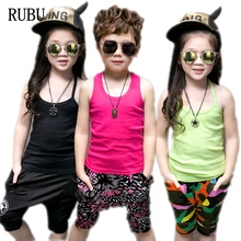 2018 Baby Tops Children Vest Boys Girls Summer T Shirts Sleeveless Tank Camisoles Solid Toddler Tees T-Shirt Size 90-160