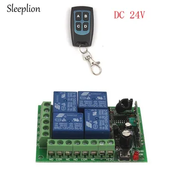 

Sleeplion 24V 4 Channel Auto RF Wireless Remote Control Module Relay Receiver 315/433MHz
