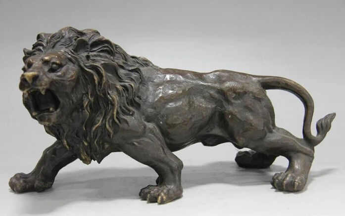 

xd 003426 China Bronze Copper Feng Shui talisman Evil Fu Foo Dog Lion Art Statue statuary