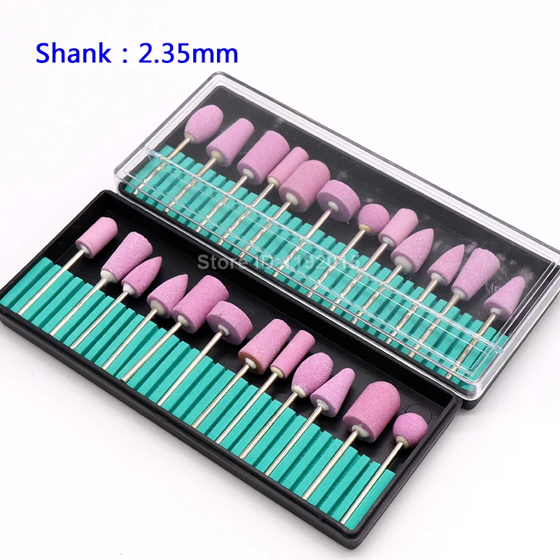 12PCS Quartz Scrubs Stone Polishing Grinding Head Nail Drill Bits Kits Electric Points Machine Art Tools Ceramic Bit Nozzle