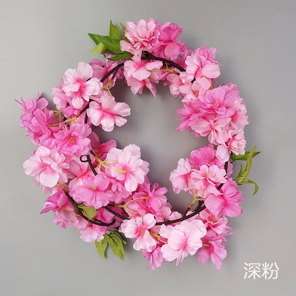 Симуляция вишни цветок ветка поддельные Сакура зашифрованные дерево для свадьбы домашний Декор стены DIY искусственные ветки цветы - Цвет: dark vine