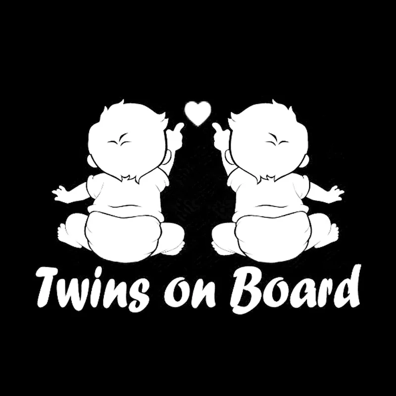 Twins On Board Decal Window Bumper Baby On Board Car Decal Laptop Cute Twins