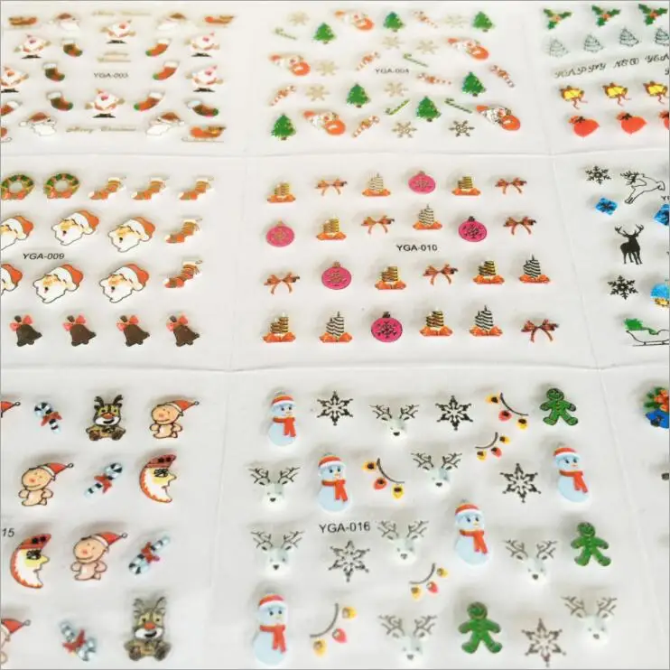 

24pcs/lot snowflake Christmas Design 3d Beauty Sticker for Nails Decal Decorations Manicure Tips Beauty Nail Art Sticker
