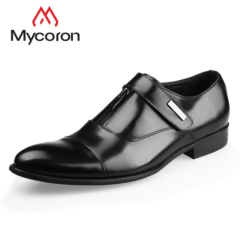 

Mycoron Custom Made Genuine Hook-loop Leather Wedding Party Dance Business Gentleman Shoe Unique Design Herenschoenen