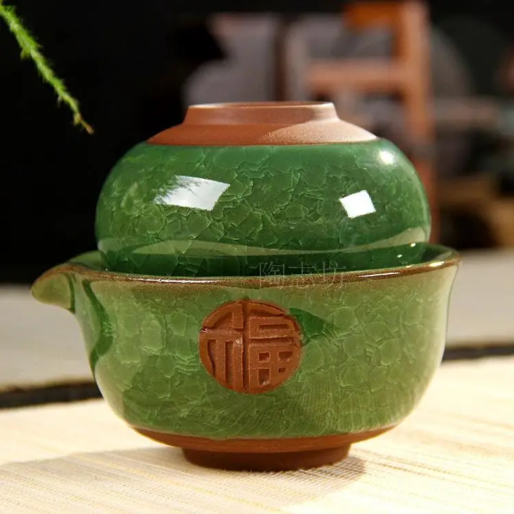

Drinkware Coffee Tea Sets,Colorful ice crack a pot a cup,portable travel tea set,quick cup,TeaPot Kettle,Gaiwan.kung fu tea set