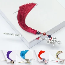 Ручная работа, новинка закладки, бусины, подарки, заколка для волос, форма, Ретро стиль, Ретро стиль, длинная традиционная ткань, кисточки, китайский стиль, металл