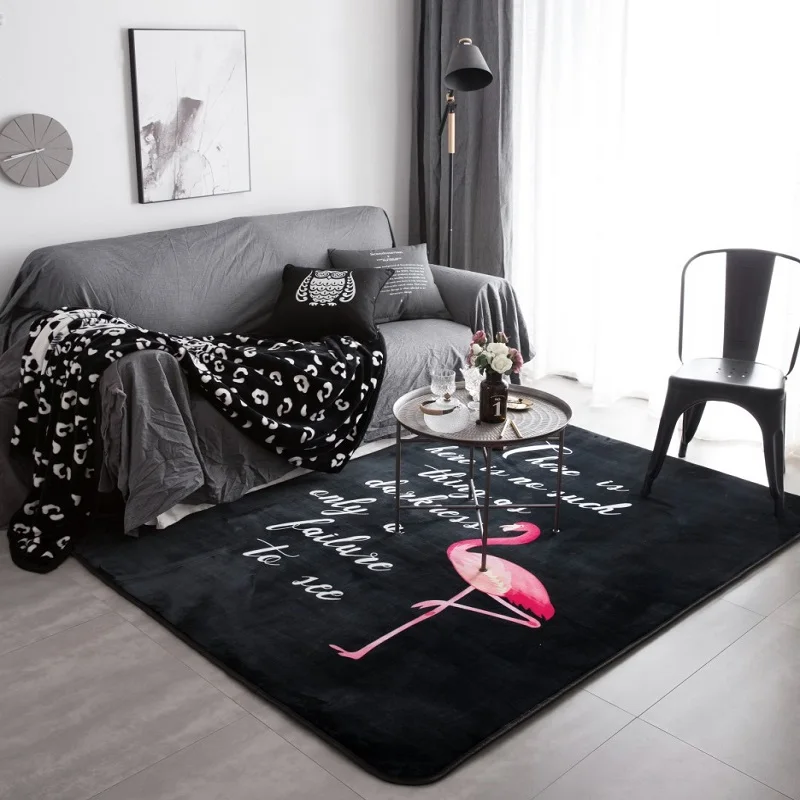 Нордический стиль черный модный зебра узор гостиная фланелевый коврик ползающий ребенок коврик татами спальня ковер нескользящий полосатый ковер