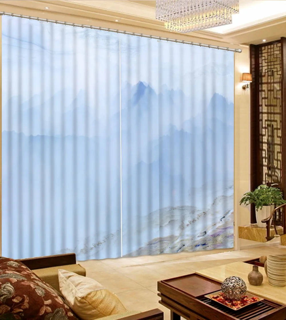 

High Quality curtains for bedroom Customize marble landscape 3d curtains Used for Any room window