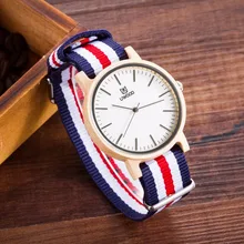 New!! Wood Watches Fashion Wooden Wristwatch With Nylon Band Lovers Luxury Wood Watches For Men and Women Simple Casual Watch