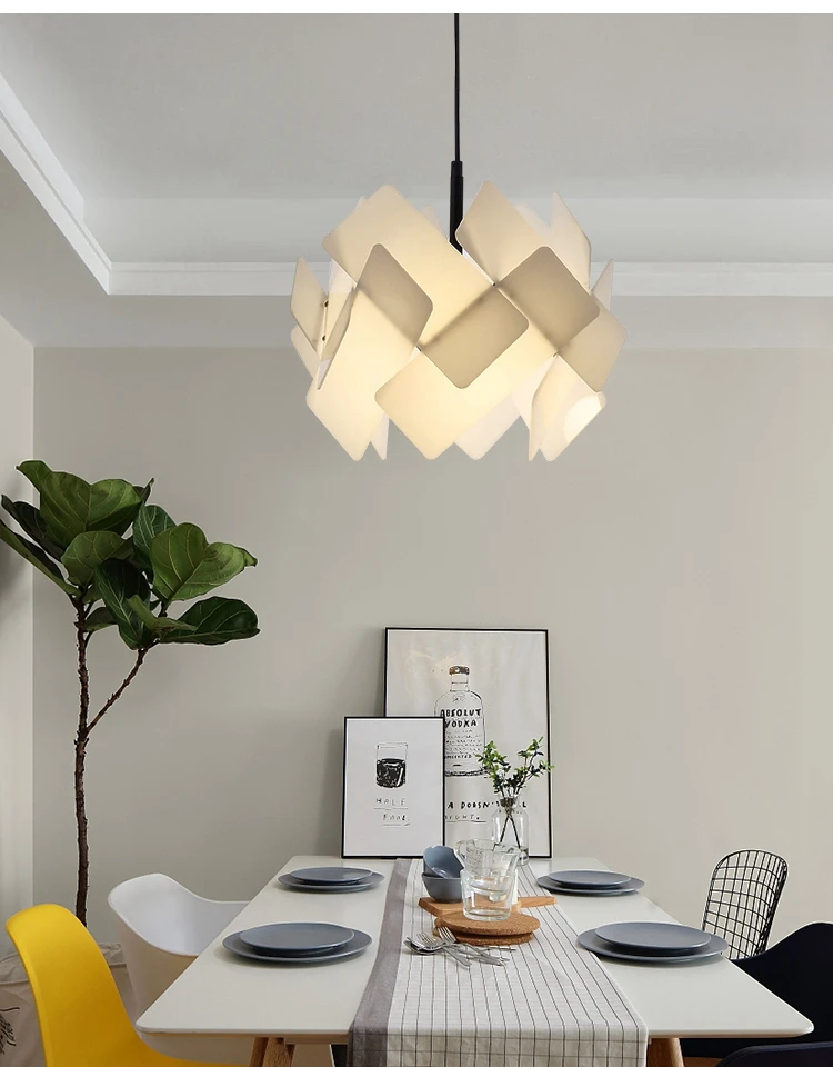 LuKLoy Nordic Modern Pendant Light Acrylic Piles Hanging Lamp Bedside Dining Table Pendant Lamp Loft Suspension Lighting Fixture (16)