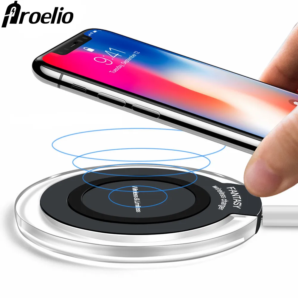 Proelio Qi Wireless Charger for iPhone X 10 8 Plus For Samsung Galaxy
S8 Plus Note 8 S7 Edge Nexus 4 5 USB Wireless Charging Pad