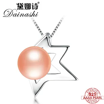 

Danashi New Simple Fashion 925 Silver Half Star 3 Colors Pearl Pendant For Women Star Pendant Collares Largos de Moda 2018
