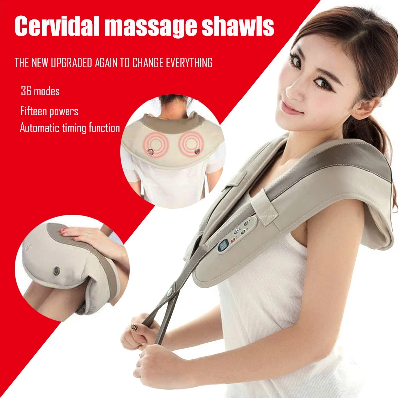 Pescoço e Ombro Forma Pescoço Massageador Multi-função Tocando Elétrico Portátil Bate Cervical Massagem Xales u Dor 7 Massagem Xale