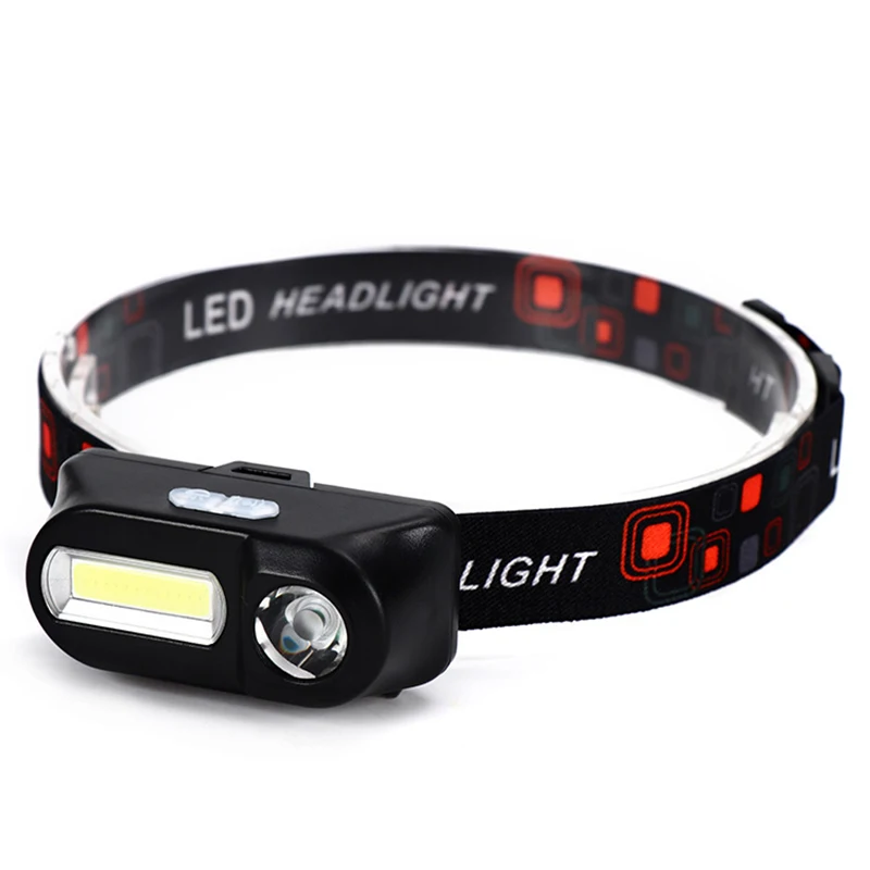 COB LED Headlight Headlamp Head Lamp Flashlight USB Rechargeable Headlamps 18650 Torch Camping Hiking Night Fishing headlight