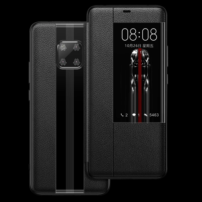 Mate 20 Роскошный чехол из натуральной кожи для Huawei 30 pro Case 20RS кожаный флип X защитный