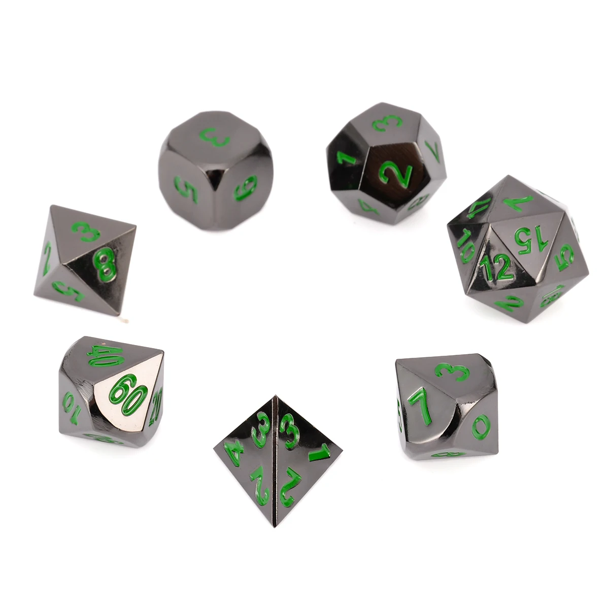 7Pcs Zinc Alloy Metal Polyhedral Dice Set Dungeons and Dragons RPG MTG Role Playing Table Board Funny School Bar Party Game