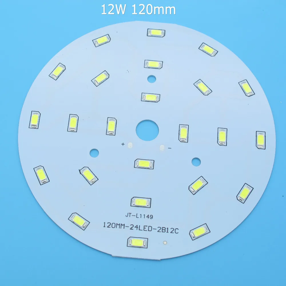 2 шт. SMD5730 светодиодный PCB 12 Вт 50 мм 60 мм 65 мм 70 мм 78 мм 85 мм 100 мм 120 мм белый/натуральный белый/теплый белый светодиодный светильник