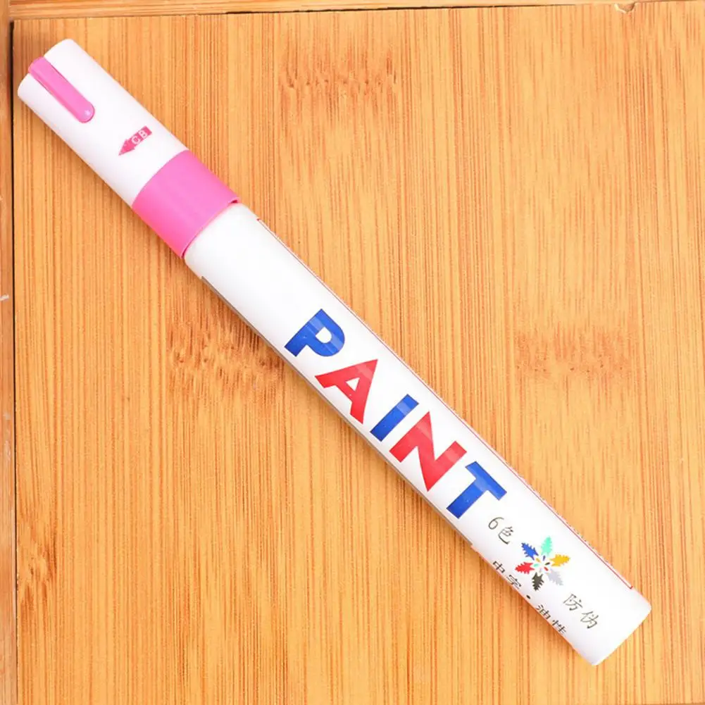 Универсальная ручка для краски автомобиля, Перманентная водостойкая ручка для рисования автомобильных шин, протектора резиновых металлических автомоек, обслуживание, Прямая поставка - Color: Pink