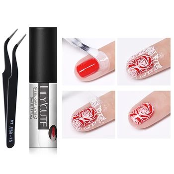 

LILYCUTE 5ML Peel Off Liquid Tape Antifreezing Odorless White Nail Skin Edge Protection Quick Drying Nail Gel