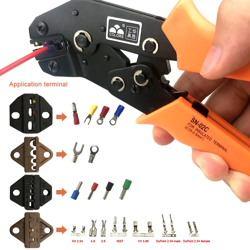 crimping tool sn-28b terminal crimper pliers pince a sertir ferrule wire crimp hand tool alicate crimpador Multi SN-48B SN-02C - Image 2