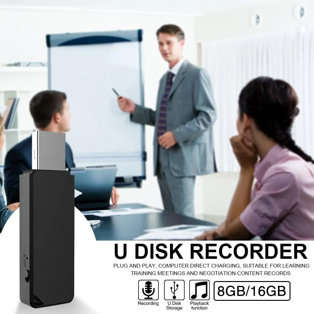 

Mini USB 2.0 U Disk Digital Audio Voice Recorder Pen USB Flash Drive 8GB 16GB Micro PC TF Support Windows/Mac
