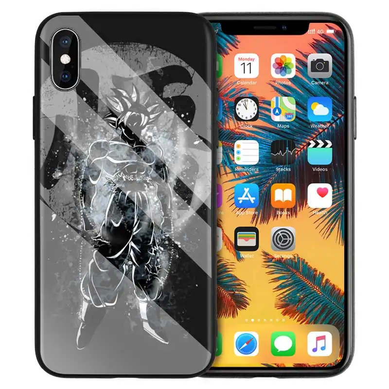 Жесткий чехол из закаленного стекла для Apple iPhone 7, 8, 6, 6 S, X, XR, XS, 11, 11Pro, MAX Plus, Dragon Ball, Z, тату, мультяшный Чехол для мобильного телефона - Цвет: 10