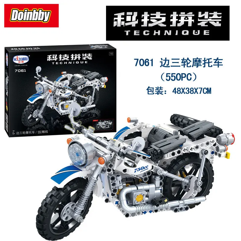

Bela 7061 Technic Series Third Wheel Motorcycle 550Pcs Creative Building Block Set Bricks Kits Toys