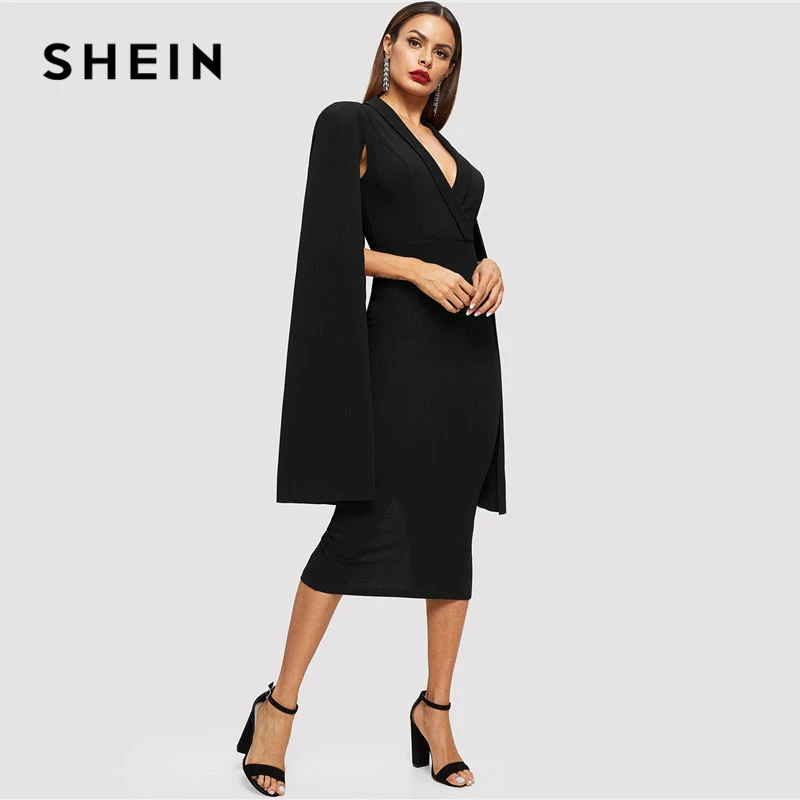 SHEIN Платье Карандаш С Оригинальным Рукавом Стильное Вечернее Длинным