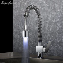 Superfaucet ПРИВЕЛО Кухонный Кран Pull Down, Светодиодные Кухня Смеситель, Кухня Сосуд Раковина Кран, Кухня Одной ручка HG-6203