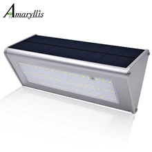 Солнечные Настенные светильники для улицы из алюминиевого сплава 48 светодиодный датчик микроволнового радара водонепроницаемый энергосберегающий светильник лампы для сада