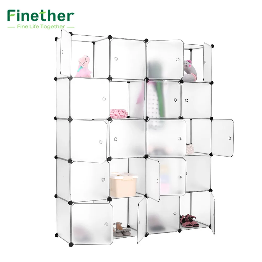 Finether 20 Cube Interlocking Modular Storage Organizer Shelving